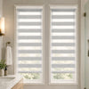 2er Set Doppelrollo klemmfix ohne Bohren, Duo Rollo Klemmrollo für Fenster und Tür, 55x150 cm, Grau