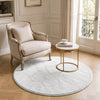 Weicher Kurzflor Teppich Wohnzimmer mit Antirutschmatte ф120 cm Creme
