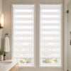 2er  Set Doppelrollo klemmfix ohne Bohren, Duo Rollo Klemmrollo für Fenster und Tür, 50x150 cm, Weiß
