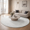 Weicher Kurzflor Teppich Wohnzimmer mit Antirutschmatte ф200 cm Creme