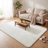 Weicher Kurzflor Teppich Wohnzimmer mit Antirutschmatte 160x230 cm Creme