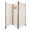 Paravent Raumteiler 3 Teilig Freistehend Stoff Trennwand 262 x 30 x 173 cm Beige