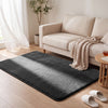 Weicher Kurzflor Teppich Wohnzimmer mit Antirutschmatte 120x160 cm Anthrazit