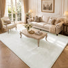 Weicher Kurzflor Teppich Wohnzimmer mit Antirutschmatte 200x300 cm Creme
