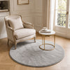 Weicher Kurzflor Teppich Wohnzimmer mit Antirutschmatte ф120 cm Grau