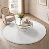 Weicher Kurzflor Teppich Wohnzimmer mit Antirutschmatte ф160 cm Creme