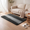 Weicher Kurzflor Teppich Wohnzimmer mit Antirutschmatte 80x150 cm Anthrazit