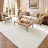 Weicher Kurzflor Teppich Wohnzimmer mit Antirutschmatte 240x340 cm Creme
