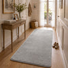 Weicher Kurzflor Teppich Wohnzimmer mit Antirutschmatte 80x200 cm Grau