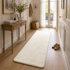 Weicher Kurzflor Teppich Wohnzimmer mit Antirutschmatte 60x180 cm Beige