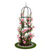 Obelisk Rankhilfe Rosen Rankgitter Metall Ø40x194 cm Schwarz