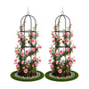 2 X Obelisk Rankhilfe Rosen Rankgitter Metall Ø40x194 cm Schwarz