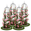 4 X Obelisk Rankhilfe Rosen Rankgitter Metall Ø40x194 cm Schwarz