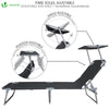 2er Set Sonnenliege mit Dach, 190 x 58 x 27 cm Schwarz - VOUNOT DE