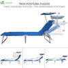 2er Set Sonnenliege mit Dach, 190 x 58 x 27 cm  Blau - VOUNOT DE