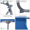 2er Set Sonnenliege mit Dach, 190 x 58 x 27 cm  Blau - VOUNOT DE