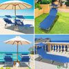 2er Set Sonnenliege mit Dach, 190 x 58 x 27 cm  Blau - VOUNOT DE
