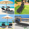 2er Set Sonnenliege mit Dach, 190 x 58 x 27 cm Schwarz - VOUNOT DE