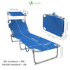 2er Set Sonnenliege mit Dach, 190 x 58 x 27 cm  Blau - VOUNOT DE