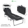 2er Set Sonnenliege mit Dach, 190 x 58 x 27 cm Schwarz - VOUNOT DE