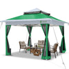 Pavillon Faltbar 3.6x3.6m, Pop Up Faltpavillon Gartenzelt Partyzelt Gartenpavillon, Grün