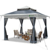 Pavillon Faltbar 3.6x3.6m, Pop Up Faltpavillon Gartenzelt Partyzelt Gartenpavillon, Grau
