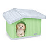 Katzenhaus & Hundehütte Indoor Outdoor, Haustierhaus Winterfest und Wetterfest 60 x 51 x 41 cm, Grün