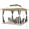 Pavillon Faltbar 3.6x3.6m, Pop Up Faltpavillon Gartenzelt Partyzelt Gartenpavillon, Beige
