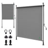 Klemmmarkise Senkrechtmarkise mit Handkurbel 150x310 cm Grau - VOUNOT DE