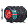4XSchubkarrenrad Luftreifen 4.80/4.00-8, Innenloch Ø20mm mit Achse, 400x85mm - VOUNOT DE