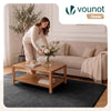 Weicher Kurzflor Teppich Wohnzimmer mit Antirutschmatte 140x200 cm Anthrazit