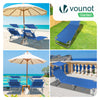 2er Set Sonnenliege mit Dach, 190 x 58 x 27 cm  Blau
