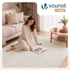 Weicher Kurzflor Teppich Wohnzimmer mit Antirutschmatte 160x230 cm Creme