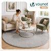 Weicher Kurzflor Teppich Wohnzimmer mit Antirutschmatte ф200 cm Grau