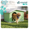 Katzenhaus & Hundehütte Indoor Outdoor, Haustierhaus Winterfest und Wetterfest 75 x 63 x 51 cm, Grün