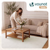 Weicher Kurzflor Teppich Wohnzimmer mit Antirutschmatte 140x200 cm Creme