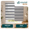 2er Set Doppelrollo klemmfix ohne Bohren, Duo Rollo Klemmrollo für Fenster und Tür, 55x150 cm, Grau