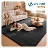 Weicher Kurzflor Teppich Wohnzimmer mit Antirutschmatte 200x300 cm Anthrazit