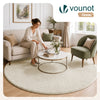 Weicher Kurzflor Teppich Wohnzimmer mit Antirutschmatte ф200 cm Beige