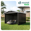 Mähroboter Garage Metall mit Satteldach 87x100x63,5 cm Schwarz