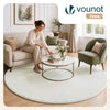 Weicher Kurzflor Teppich Wohnzimmer mit Antirutschmatte ф200 cm Creme