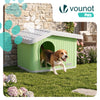 Katzenhaus & Hundehütte Indoor Outdoor, Haustierhaus Winterfest und Wetterfest 60 x 51 x 41 cm, Grün
