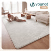Weicher Kurzflor Teppich Wohnzimmer mit Antirutschmatte 240x340 cm Creme