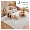 Weicher Kurzflor Teppich Wohnzimmer mit Antirutschmatte 200x300 cm Creme