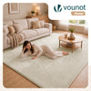 Weicher Kurzflor Teppich Wohnzimmer mit Antirutschmatte 200x300 cm Beige