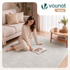 Weicher Kurzflor Teppich Wohnzimmer mit Antirutschmatte 160x230 cm Creme