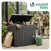 126L Gartenbox Aufbewahrungsbox Garten 56 x 43 x 53 cm, Rattan-Optik Schwarz - VOUNOT DE