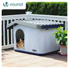 Katzenhaus & Hundehütte Indoor Outdoor, Haustierhaus Winterfest und Wetterfest 60 x 51 x 41 cm, Weiß - VOUNOT DE
