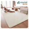 Weicher Kurzflor Teppich Wohnzimmer mit Antirutschmatte 240x340 cm Creme
