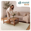 Weicher Kurzflor Teppich Wohnzimmer mit Antirutschmatte 140x200 cm Beige